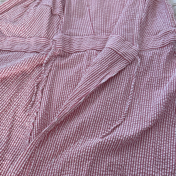 Red and White Seersucker Tommy Hilfiger Wrap Dress - Picture 7 of 7